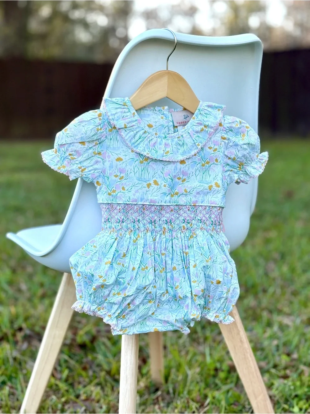 Smockingbird Floral Bouquet Smocked Jenny Bubble